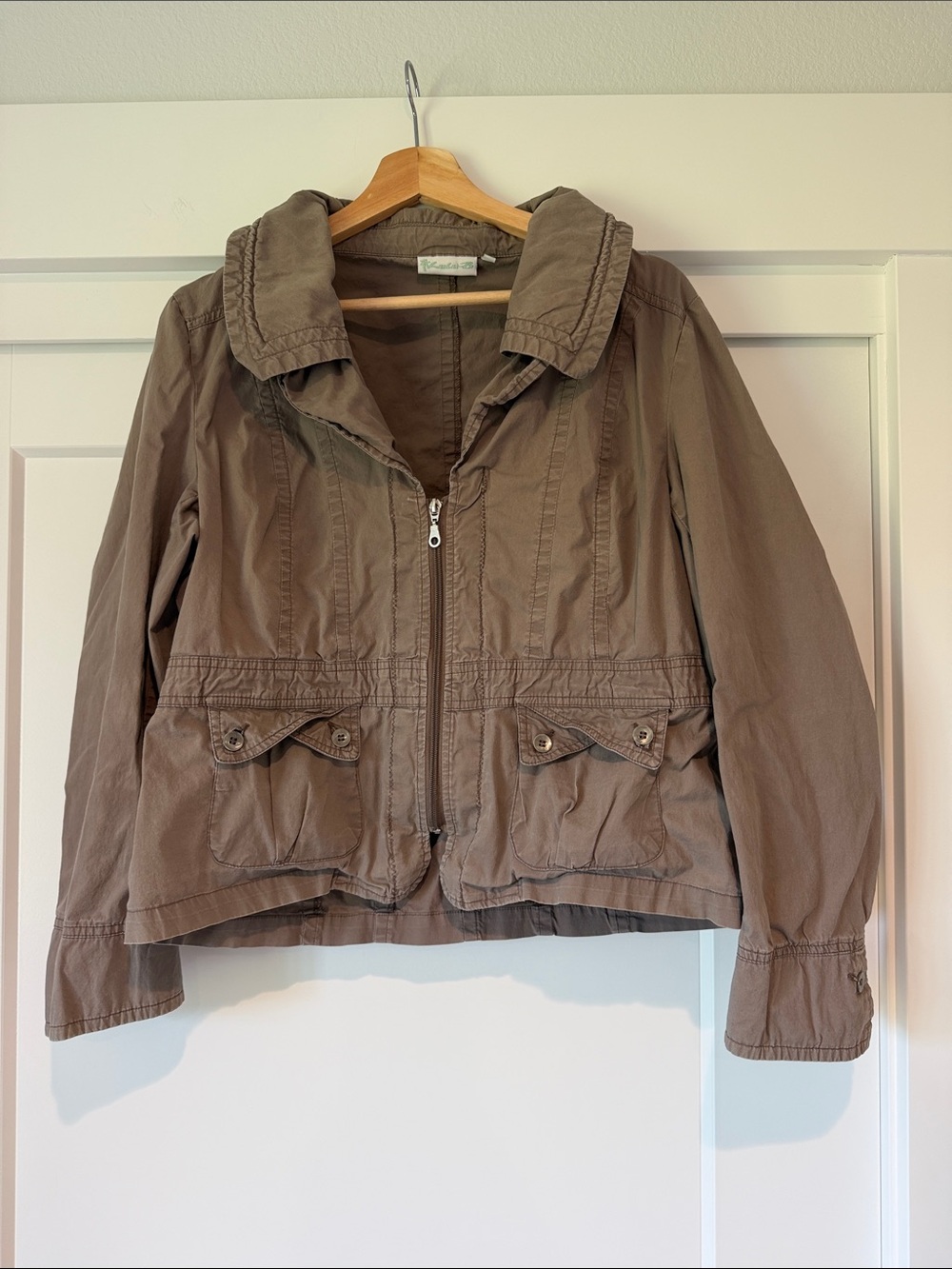 Lulu-B Taupe Utility Zip-Front Jacket